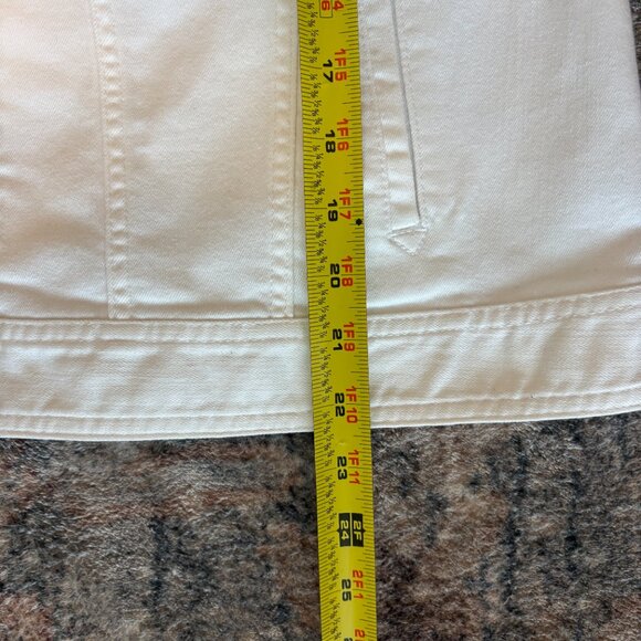 Talbots Women's Plus L/S Classic Button-Front Denim Jean Jacket 1X White Pockets - Picture 10 of 10